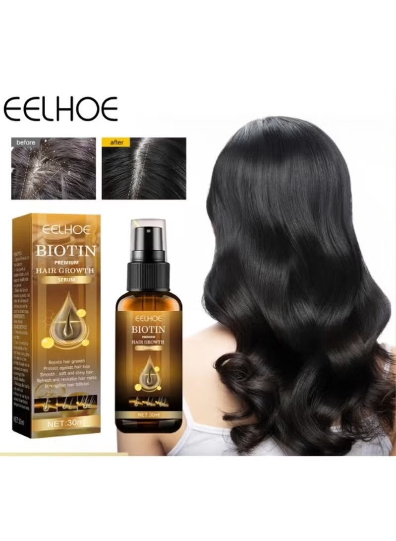 EELHOE Hair Growth Spray, Biotin Thickening Herbal Serum, Anti-hair Loss Hair Care Oil, Fast Hair Growth Biotin Herbal Serum For Thicker Longer And Stronger Hair, (1pc 30ml) - Image 2